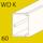 Calha WDK, profundidade de calha 60 mm