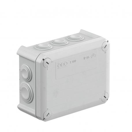 Caixa de derivação T 100, bucins cónicos 136x102x57 | 10 | IP66 | cinzento claro; RAL 7035