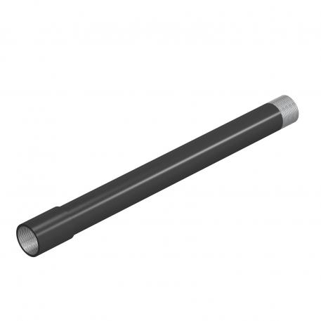 Tubo metálico pintado a preto, com rosca 25 | 3000 | 1,5 | M25x1,5