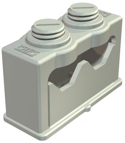 Abraçadeira ISO de aperto, dupla 16 | 24 | cinzento claro; RAL 7035