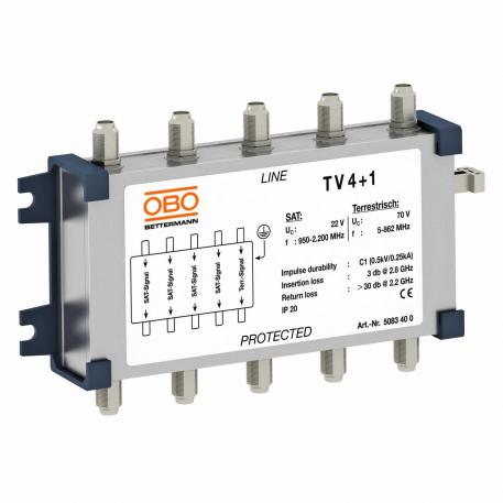 Protetor coaxial para Multiswitch SAT e cabo