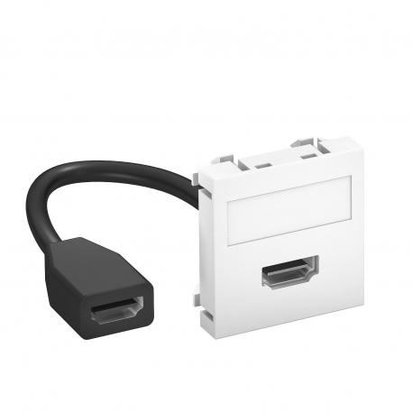 Suporte HDMI, 1 módulo, saída plana, com cabo de ligação 